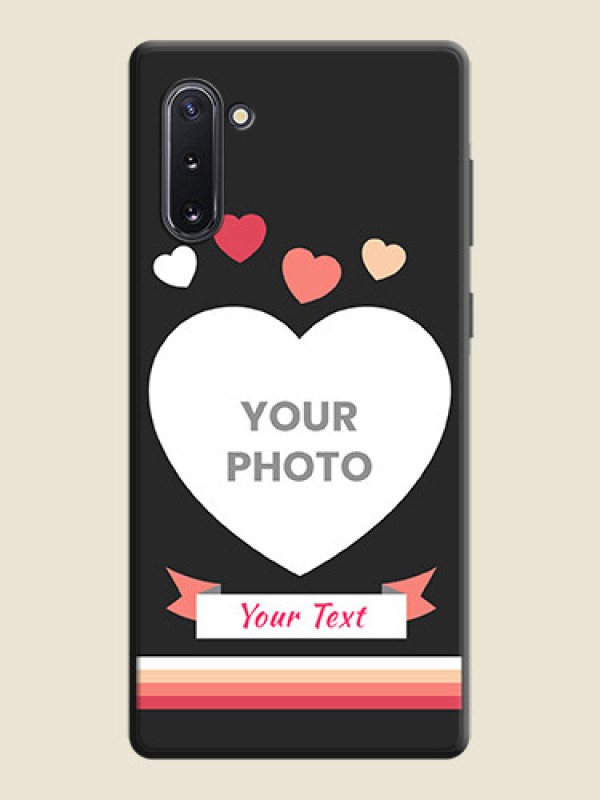 Custom Love Shaped Photo with Colorful Stripes on Personalised Space Black Soft Matte Cases - Galaxy Note 10 - alternate view