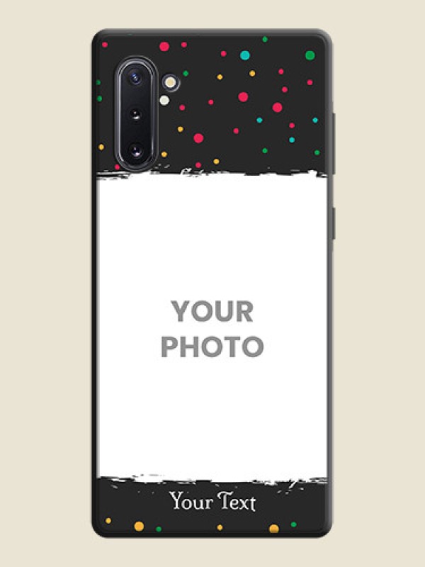 Custom Multicolor Dotted Pattern with Text on Space Black Custom Soft Matte Phone Back Cover - Galaxy Note 10 - alternate view