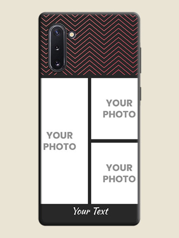 Custom Wave Pattern with 3 Image Holder on Space Black Custom Soft Matte Back Cover - Galaxy Note 10 - alternate view