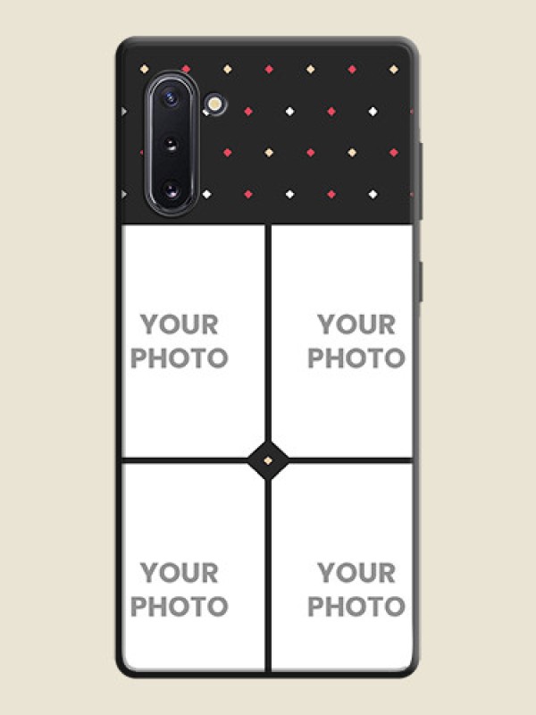 Custom Multicolor Dotted Pattern with 4 Image Holder on Space Black Custom Soft Matte Phone Cases - Galaxy Note 10 - alternate view