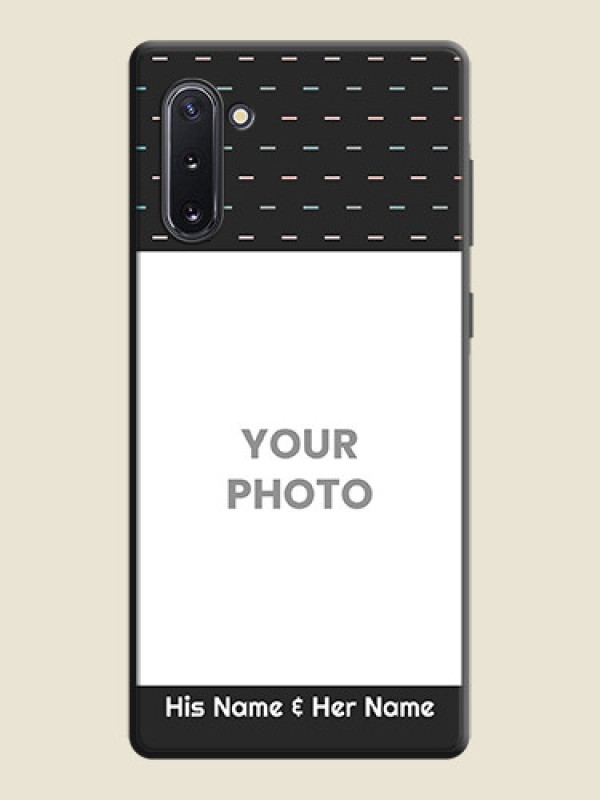 Custom Line Pattern Design with Text on Space Black Custom Soft Matte Phone Back Cover - Galaxy Note 10 - alternate view