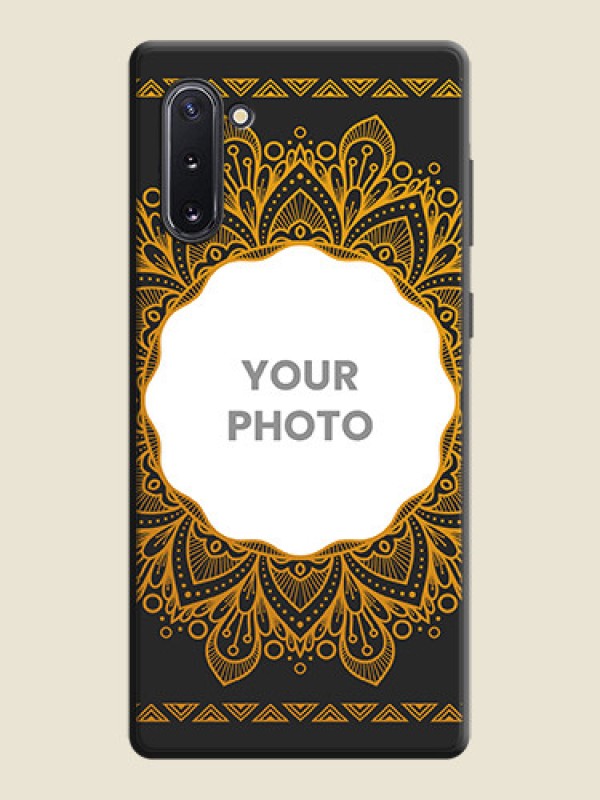Custom Round Image with Floral Design - Photo on Space Black Soft Matte Mobile Cover - Galaxy Note 10 - alternate view