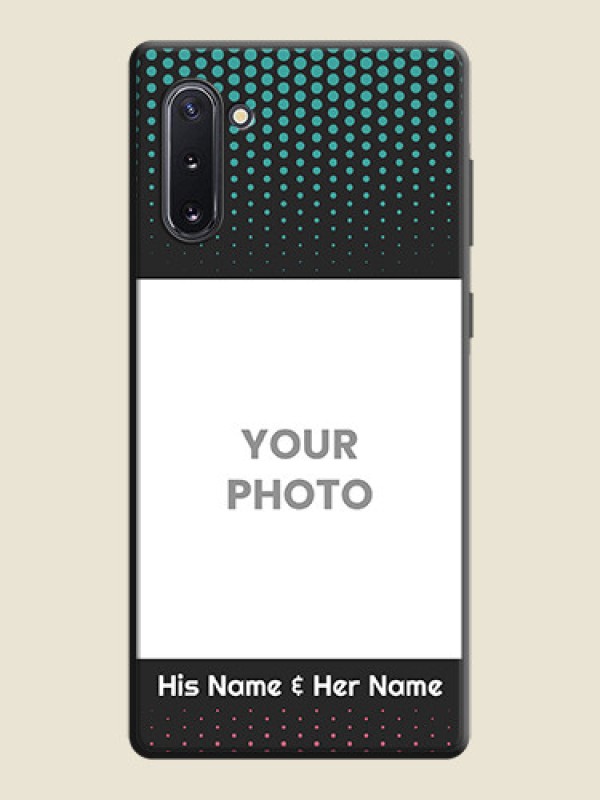 Custom Faded Dots with Grunge Photo Frame and Text on Space Black Custom Soft Matte Phone Cases - Galaxy Note 10 - alternate view