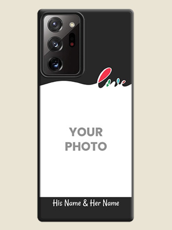 Custom Fall in Love Pattern with Picture - Photo on Space Black Soft Matte Mobile Case - Galaxy Note 20 Ultra - alternate view