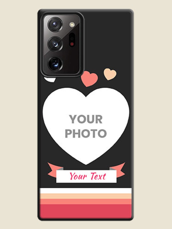 Custom Love Shaped Photo with Colorful Stripes on Personalised Space Black Soft Matte Cases - Galaxy Note 20 Ultra - alternate view