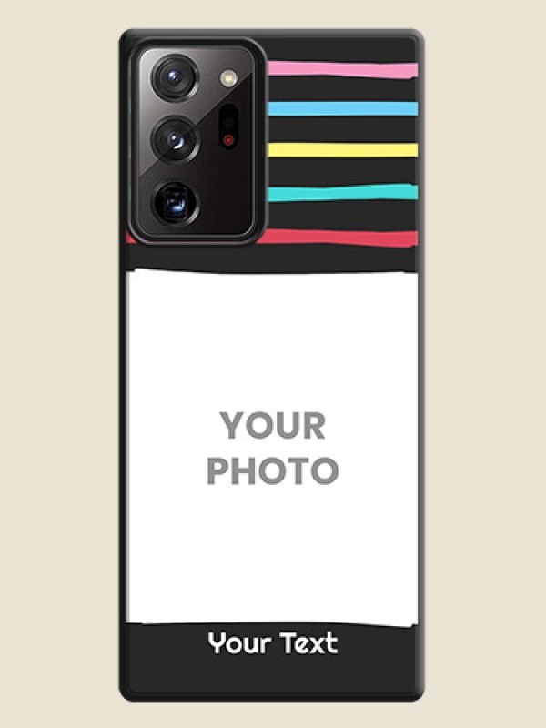 Custom Multicolor Lines with Image on Space Black Personalized Soft Matte Phone Covers - Galaxy Note 20 Ultra - alternate view