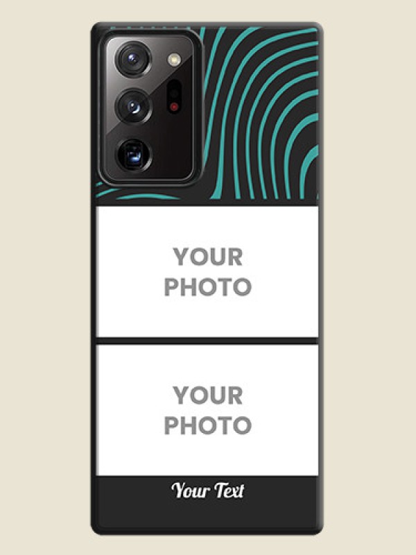 Custom Wave Pattern with 2 Image Holder on Space Black Personalized Soft Matte Phone Covers - Galaxy Note 20 Ultra - alternate view