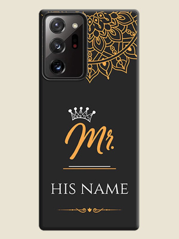 Custom Mr Name with Floral Design  on Personalised Space Black Soft Matte Cases - Galaxy Note 20 Ultra - alternate view