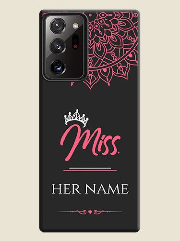 Custom Mrs Name with Floral Design on Space Black Personalized Soft Matte Phone Covers - Galaxy Note 20 Ultra - alternate view