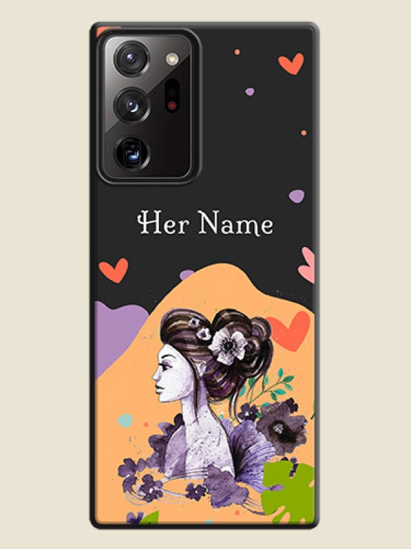 Custom Namecase For Her With Fancy Lady Image On Space Black Personalized Soft Matte Phone Covers -Samsung Galaxy Note 20 Ultra - alternate view