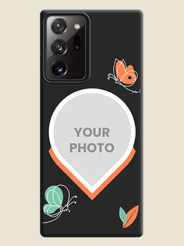 Custom Upload Pic With Simple Butterly Design On Space Black Personalized Soft Matte Phone Covers -Samsung Galaxy Note 20 Ultra - alternate view