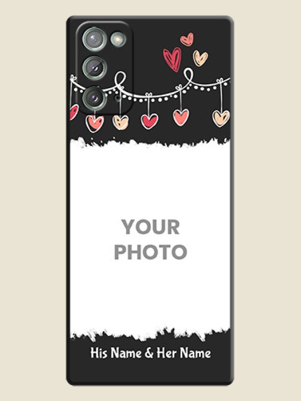Custom Pink Love Hangings with Name on Space Black Custom Soft Matte Phone Cases - Galaxy Note 20 - alternate view