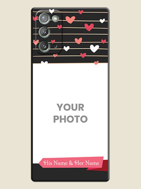 Custom Love Pattern with Name on Pink Ribbon  - Photo on Space Black Soft Matte Back Cover - Galaxy Note 20 - alternate view