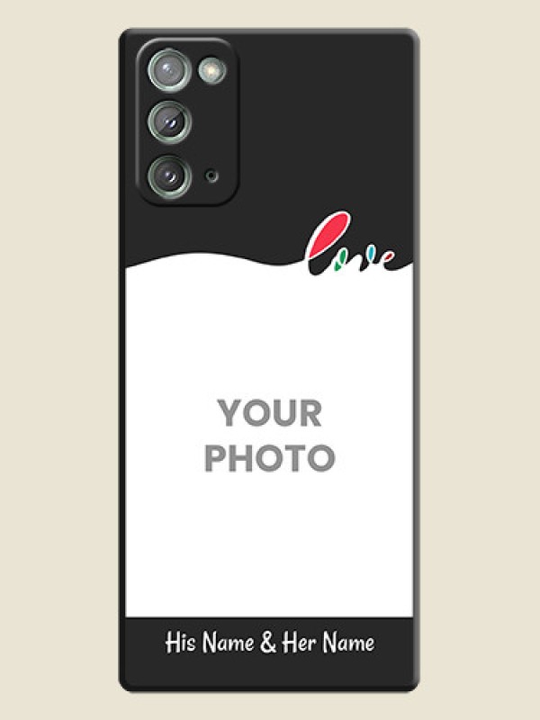 Custom Fall in Love Pattern with Picture - Photo on Space Black Soft Matte Mobile Case - Galaxy Note 20 - alternate view