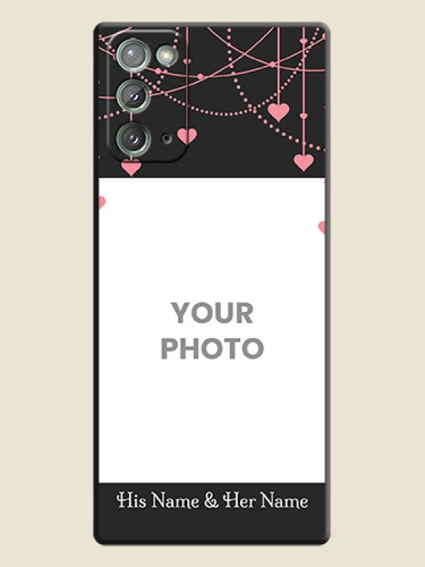 Custom Pink Love Hangings with Text on Space Black Custom Soft Matte Back Cover - Galaxy Note 20 - alternate view