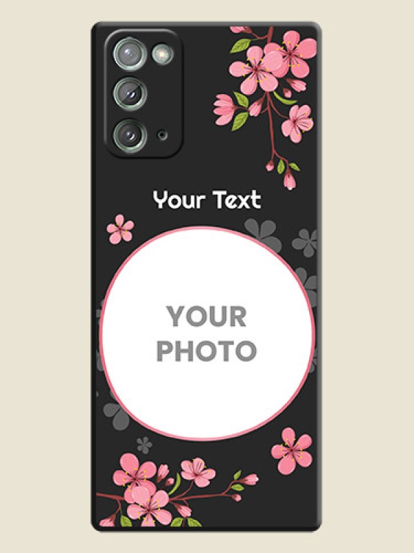 Custom Round Image with Pink Color Floral Design - Photo on Space Black Soft Matte Back Cover - Galaxy Note 20 - alternate view