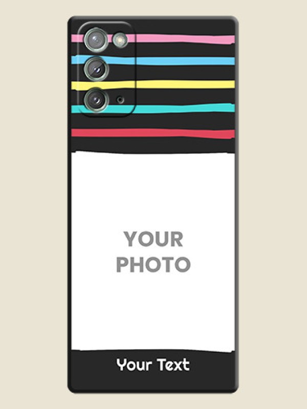 Custom Multicolor Lines with Image on Space Black Personalized Soft Matte Phone Covers - Galaxy Note 20 - alternate view