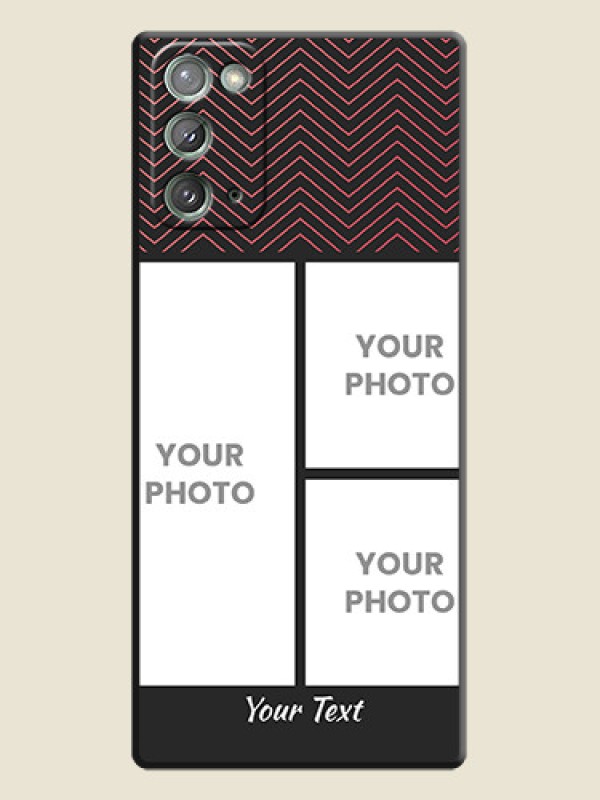 Custom Wave Pattern with 3 Image Holder on Space Black Custom Soft Matte Back Cover - Galaxy Note 20 - alternate view