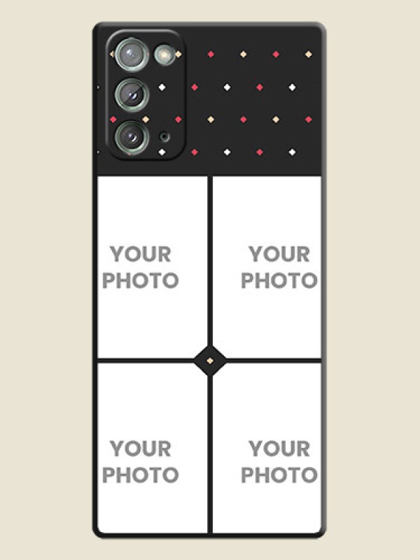 Custom Multicolor Dotted Pattern with 4 Image Holder on Space Black Custom Soft Matte Phone Cases - Galaxy Note 20 - alternate view