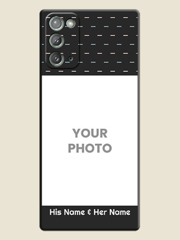 Custom Line Pattern Design with Text on Space Black Custom Soft Matte Phone Back Cover - Galaxy Note 20 - alternate view