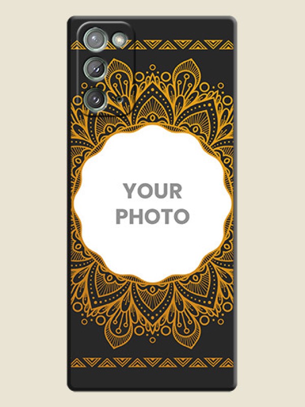 Custom Round Image with Floral Design - Photo on Space Black Soft Matte Mobile Cover - Galaxy Note 20 - alternate view