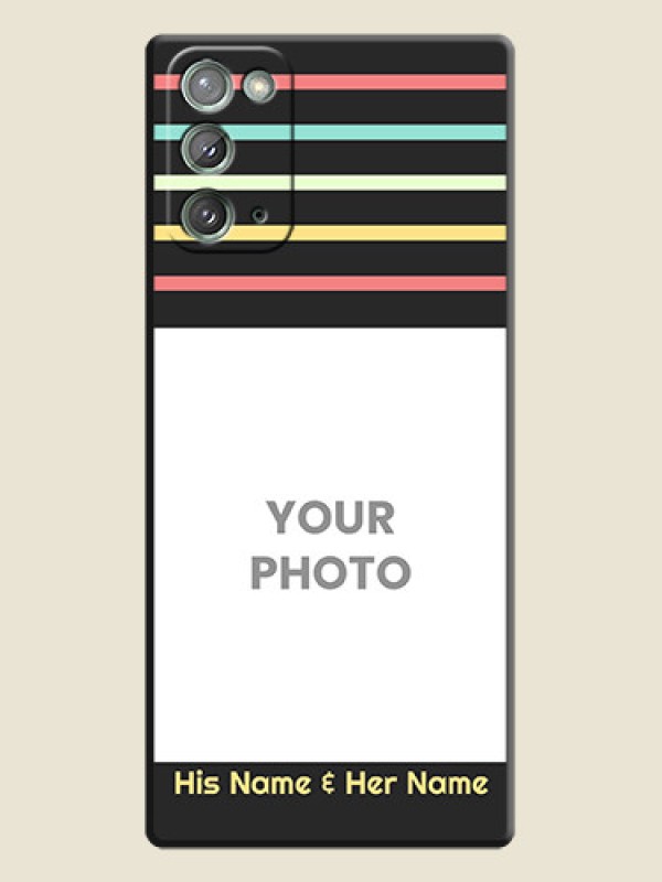 Custom Color Stripes with Photo and Text - Photo on Space Black Soft Matte Mobile Case - Galaxy Note 20 - alternate view