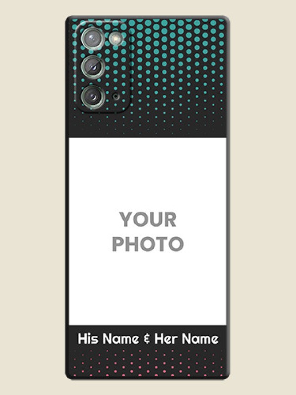 Custom Faded Dots with Grunge Photo Frame and Text on Space Black Custom Soft Matte Phone Cases - Galaxy Note 20 - alternate view