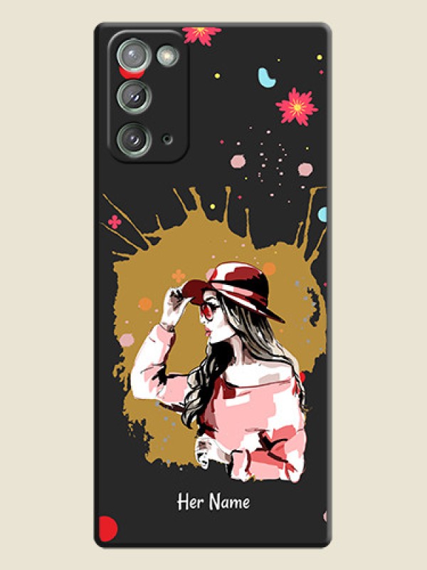Custom Mordern Lady With Color Splash Background With Custom Text On Space Black Personalized Soft Matte Phone Covers -Samsung Galaxy Note 20 - alternate view