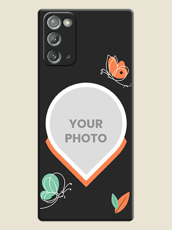 Custom Upload Pic With Simple Butterly Design On Space Black Personalized Soft Matte Phone Covers -Samsung Galaxy Note 20 - alternate view