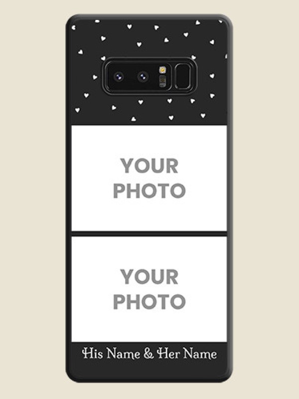 Custom Miniature Love Symbols with Name on Space Black Custom Soft Matte Back Cover - Galaxy Note 8 - alternate view