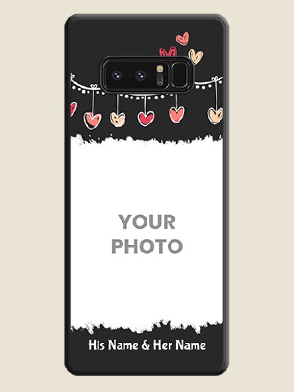 Custom Pink Love Hangings with Name on Space Black Custom Soft Matte Phone Cases - Galaxy Note 8 - alternate view