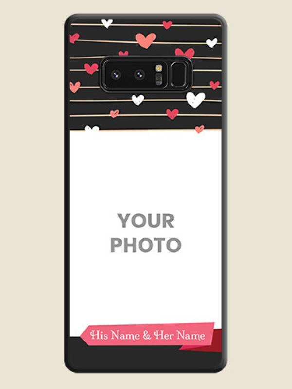 Custom Love Pattern with Name on Pink Ribbon  on Photo on Space Black Soft Matte Back Cover - Galaxy Note 8 - alternate view