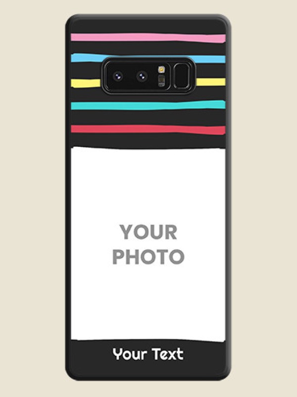 Custom Multicolor Lines with Image on Space Black Personalized Soft Matte Phone Covers - Galaxy Note 8 - alternate view