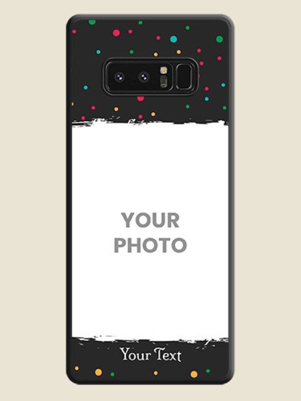 Custom Multicolor Dotted Pattern with Text on Space Black Custom Soft Matte Phone Back Cover - Galaxy Note 8 - alternate view