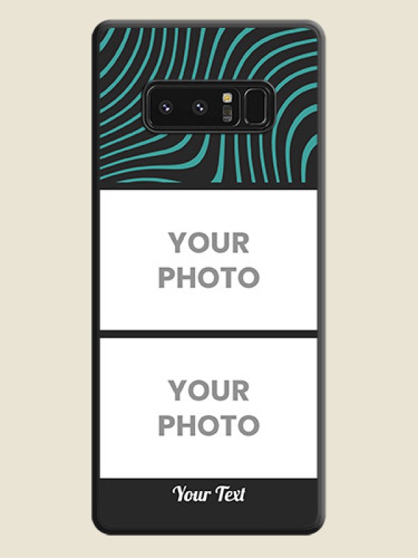 Custom Wave Pattern with 2 Image Holder on Space Black Personalized Soft Matte Phone Covers - Galaxy Note 8 - alternate view