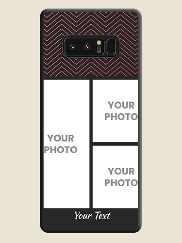 Custom Wave Pattern with 3 Image Holder on Space Black Custom Soft Matte Back Cover - Galaxy Note 8 - alternate view