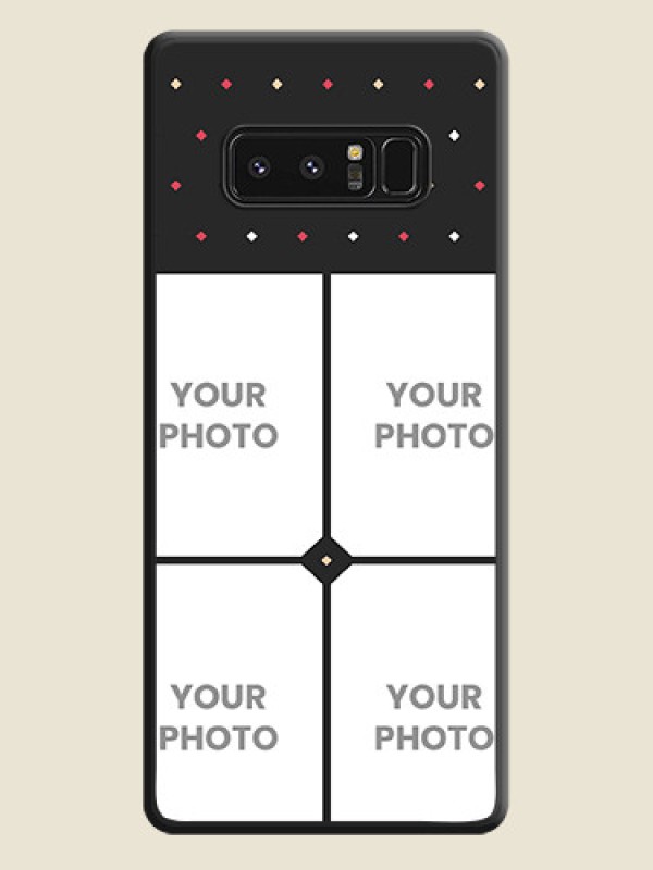 Custom Multicolor Dotted Pattern with 4 Image Holder on Space Black Custom Soft Matte Phone Cases - Galaxy Note 8 - alternate view