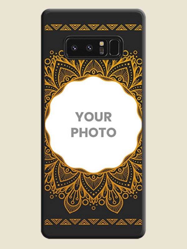Custom Round Image with Floral Design on Photo on Space Black Soft Matte Mobile Cover - Galaxy Note 8 - alternate view