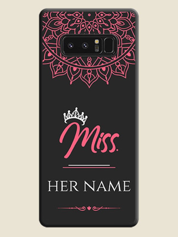 Custom Mrs Name with Floral Design on Space Black Personalized Soft Matte Phone Covers - Galaxy Note 8 - alternate view