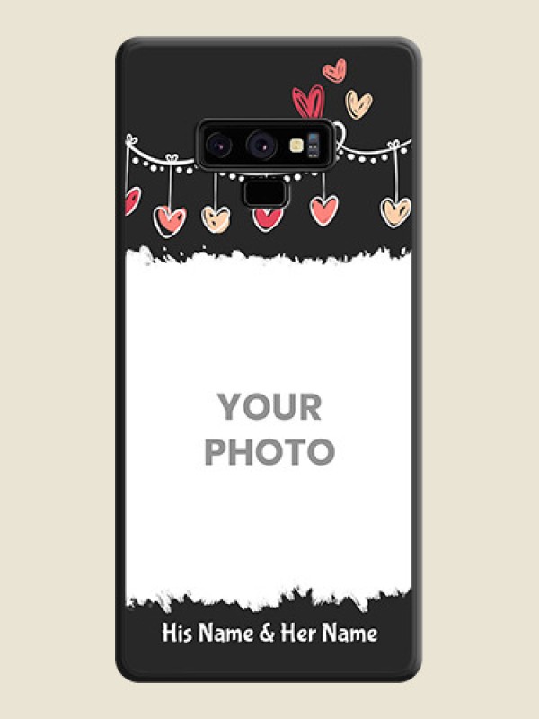 Custom Pink Love Hangings with Name on Space Black Custom Soft Matte Phone Cases - Galaxy Note 9 - alternate view