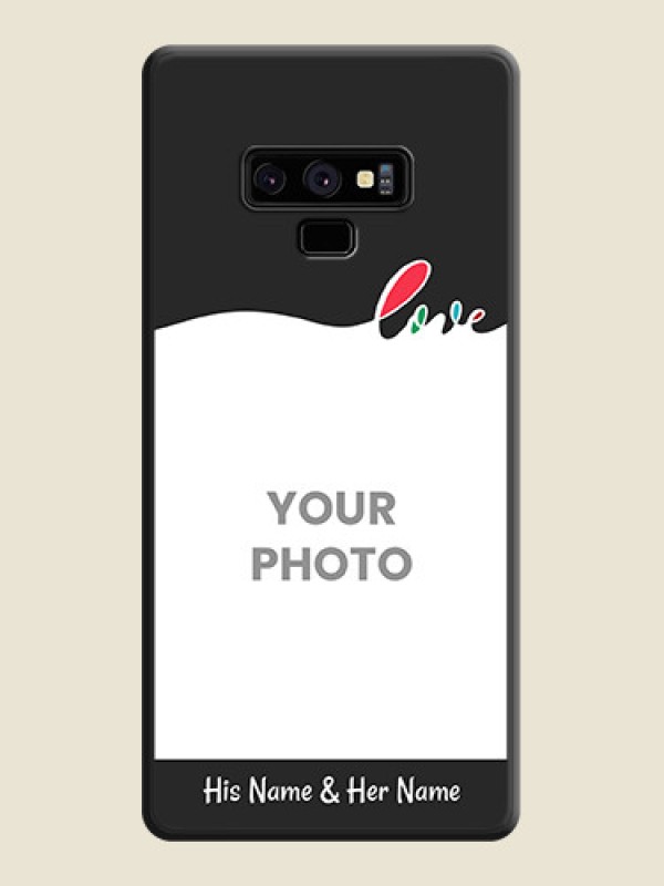 Custom Fall in Love Pattern with Picture on Photo on Space Black Soft Matte Mobile Case - Galaxy Note 9 - alternate view