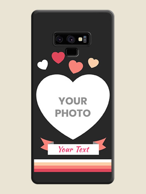 Custom Love Shaped Photo with Colorful Stripes on Personalised Space Black Soft Matte Cases - Galaxy Note 9 - alternate view