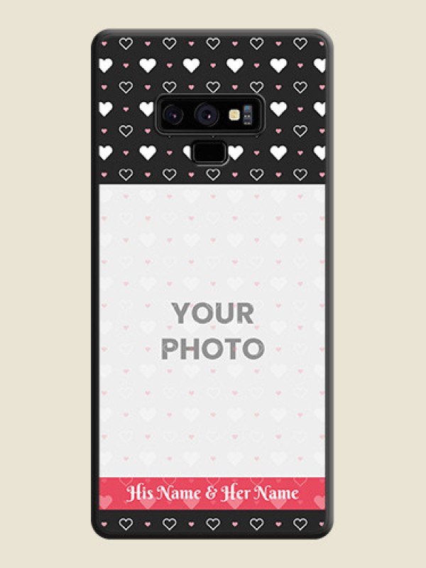 Custom White Color Love Symbols with Text Design on Photo on Space Black Soft Matte Phone Cover - Galaxy Note 9 - alternate view