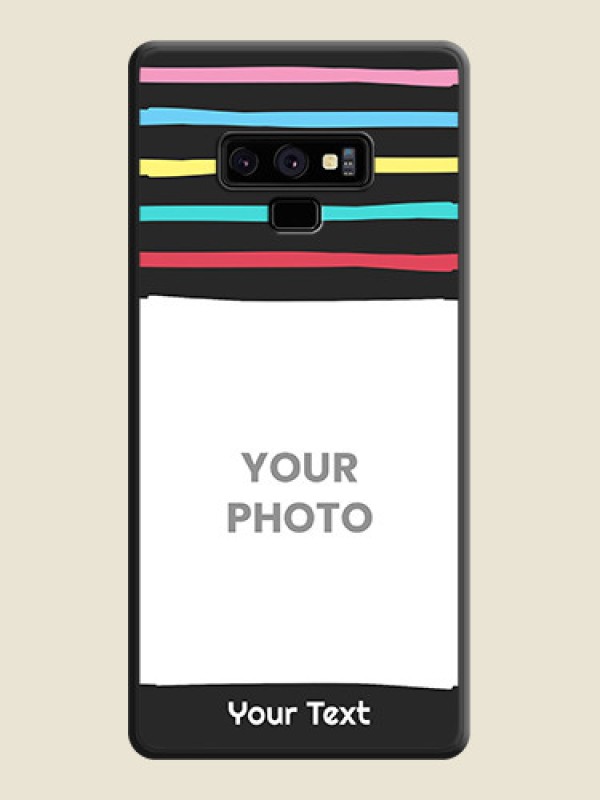 Custom Multicolor Lines with Image on Space Black Personalized Soft Matte Phone Covers - Galaxy Note 9 - alternate view