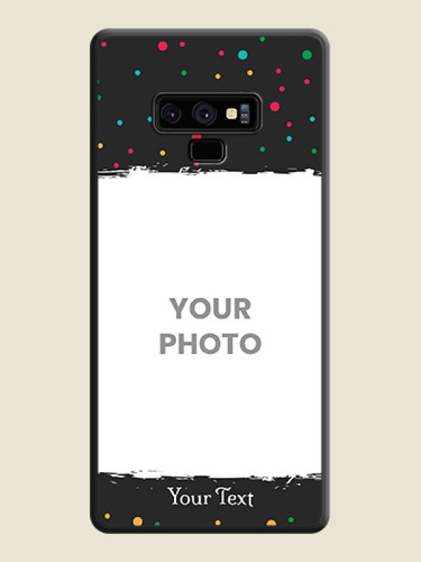 Custom Multicolor Dotted Pattern with Text on Space Black Custom Soft Matte Phone Back Cover - Galaxy Note 9 - alternate view