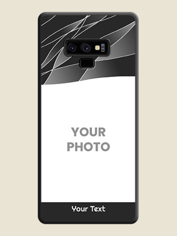 Custom Mixed Wave Lines on Photo on Space Black Soft Matte Mobile Cover - Galaxy Note 9 - alternate view