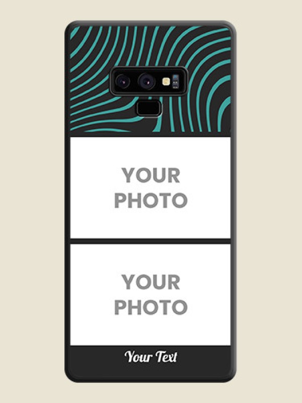 Custom Wave Pattern with 2 Image Holder on Space Black Personalized Soft Matte Phone Covers - Galaxy Note 9 - alternate view