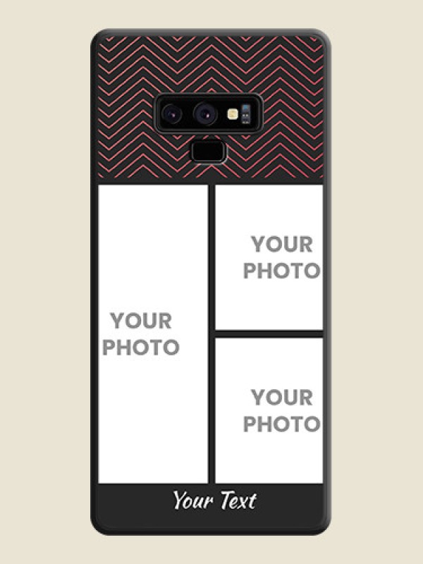 Custom Wave Pattern with 3 Image Holder on Space Black Custom Soft Matte Back Cover - Galaxy Note 9 - alternate view