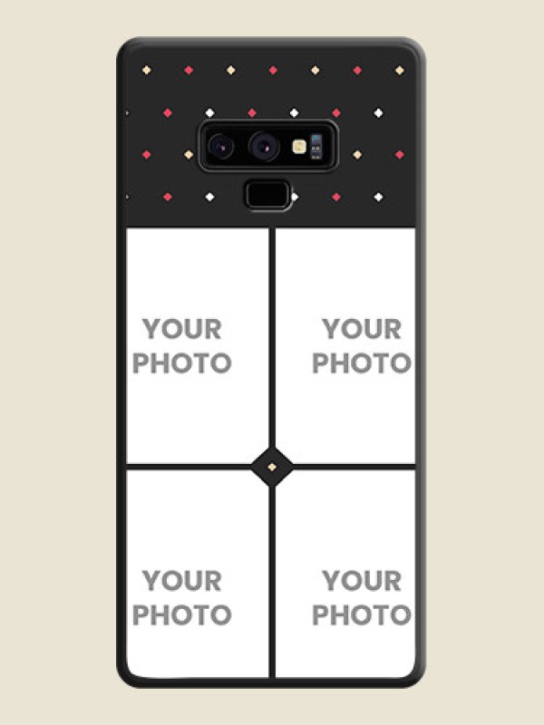 Custom Multicolor Dotted Pattern with 4 Image Holder on Space Black Custom Soft Matte Phone Cases - Galaxy Note 9 - alternate view