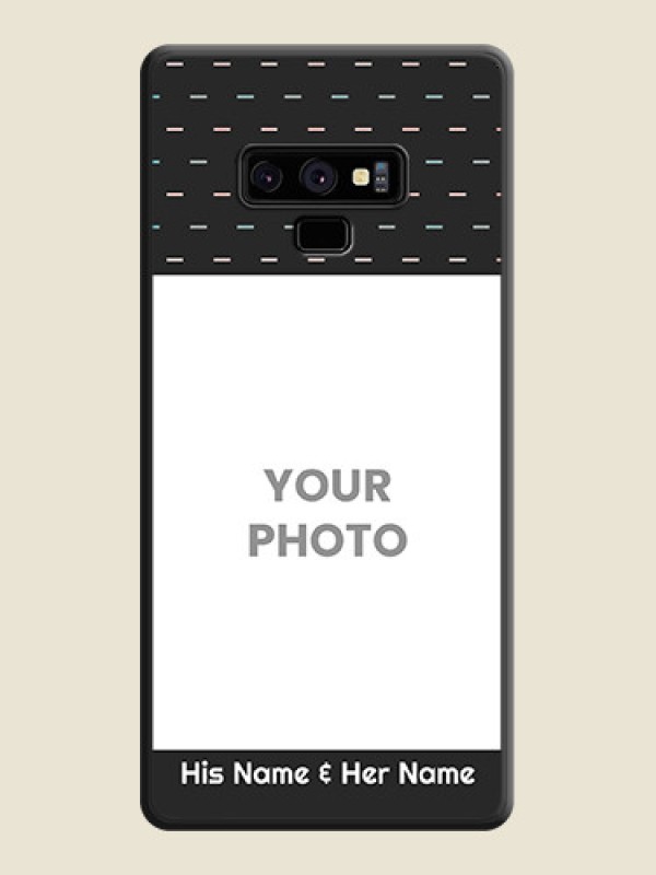Custom Line Pattern Design with Text on Space Black Custom Soft Matte Phone Back Cover - Galaxy Note 9 - alternate view
